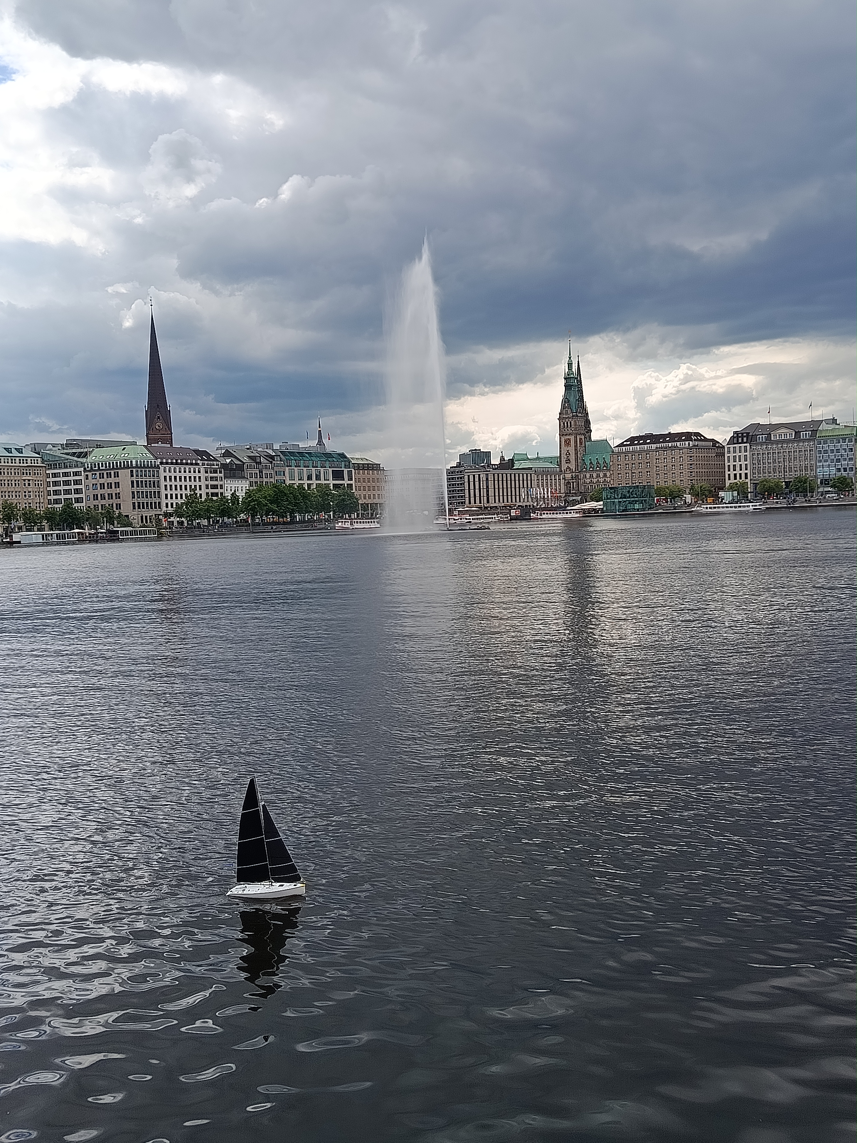 Auf der Hamburger Binnenalster.